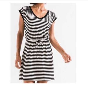 NWT Z Supply striped shirred black and white dress